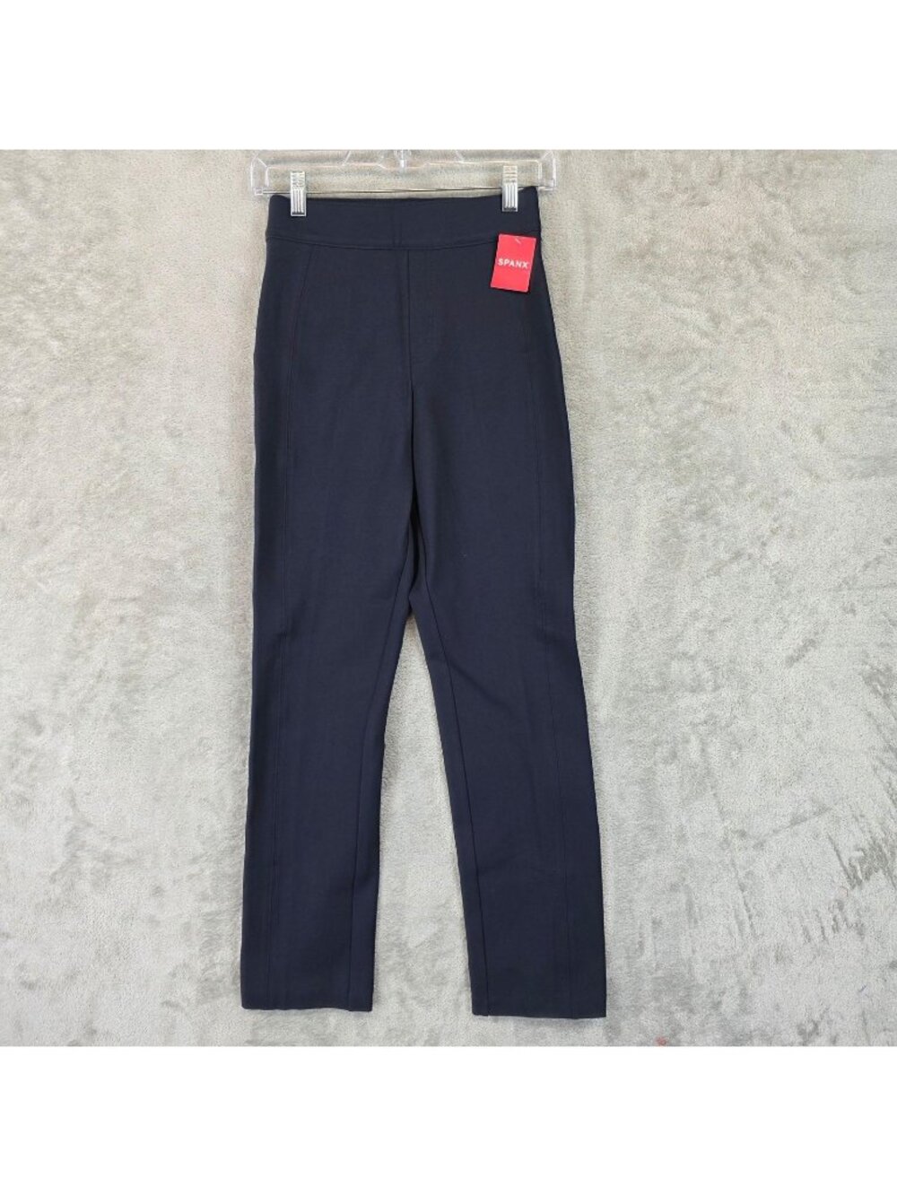 Spanx Dress Pants Womens XS Navy Ponte Slim Straight Shaping Stretch Workwear